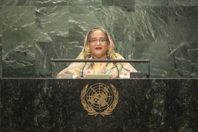 জাতিসংঘে বক্তব্য রাখছেন প্রধানমন্ত্রী