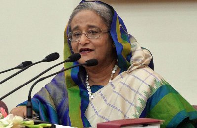 বক্তব্য রাখছেন প্রধানমন্ত্রী শেখ হাসিনা