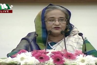 গণভবনে অনুষ্ঠিত সংবাদ সম্মেলনে প্রধানমন্ত্রী শেখ হাসিনা