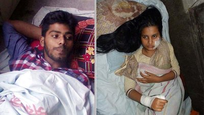 বখাটে লিটু ও ছুরিকাঘাতে আহত পূজা (ডানে)