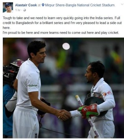 বাংলাদেশে এসে খেলতে পেরে গর্বিত কুক