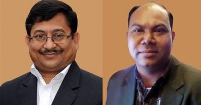 সভাপতি খায়রুজ্জামান কামাল (বাঁয়ে) ও সাধারণ সম্পাদক আলমগীর হোসেন