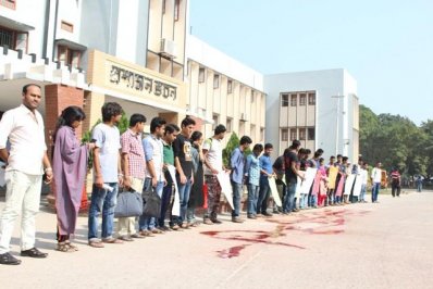 প্রতীকী রক্ত ঢেলে লিপু হত্যার বিচার দাবি