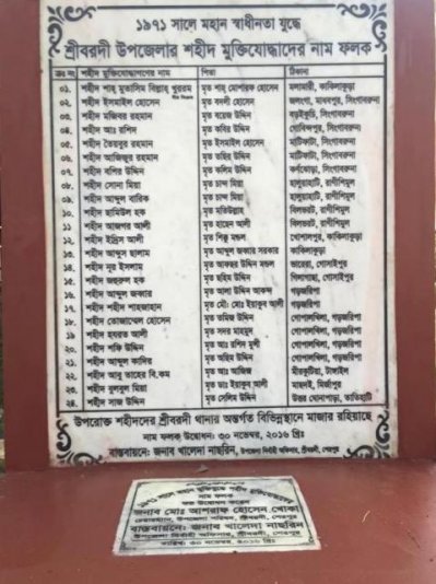 ৬ ডিসেম্বর শ্রীবরদী মুক্ত দিবস