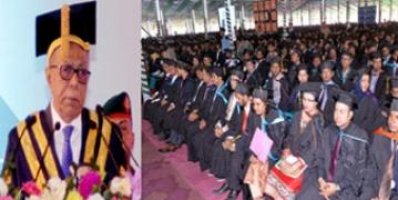 বাউবির সমাবর্তনে বক্তব্য রাখছেন রাষ্ট্রপতি মো. আবদুল হামিদ (ছবি: পিআইডি)