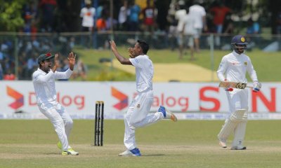 উইকেট উদযাপন করতে মিরাজের দিকে ছুটলেন মুস্তাফিজ