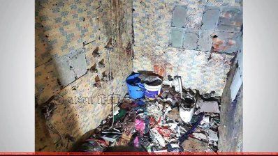 বড়হাটের জঙ্গি আস্তানায় বাথরুমের ভেতরের দৃশ্য