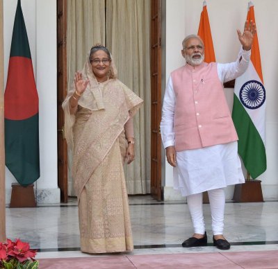 বাংলাদেশের প্রধানমন্ত্রী শেখ হাসিনা ও ভারতের প্রধানমন্ত্রী নরেন্দ্র মোদি
