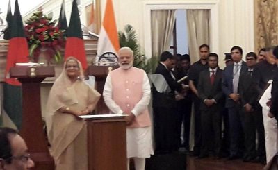প্রধানমন্ত্রী শেখ হাসিনা ও প্রধানমন্ত্রী নরেন্দ্র মোদি