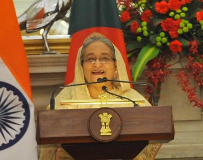ভারতে এক অনুষ্ঠানে প্রধানমন্ত্রী শেখ হাসিনা (ছবি- ফোকাস বাংলা)