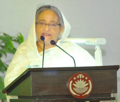 মঙ্গলবার গণভবনে আলেমদের সঙ্গে মতবিনিময় অনুষ্ঠানে বক্তব্য রাখেন প্রধানমন্ত্রী শেখ হাসিনা। ছবি: ফোকাস বাংলা