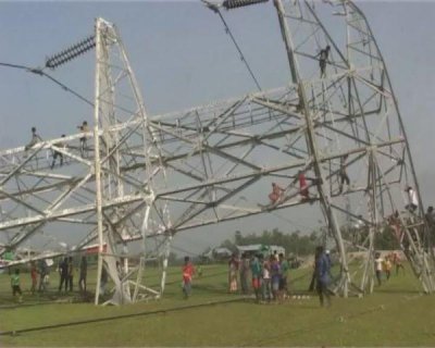 কালবৈশাখী ঝড়ে বৈদ্যুতিক টাওয়ার ধস