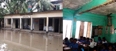 মাগুরায় ঝুঁকিপূর্ণ ভবনে চলছে প্রাথমিকের পাঠদান