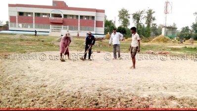 রাষ্ট্রপতির আগমন উপলক্ষে তৈরি করা হচ্ছে অস্থায়ী হেলিপ্যাড