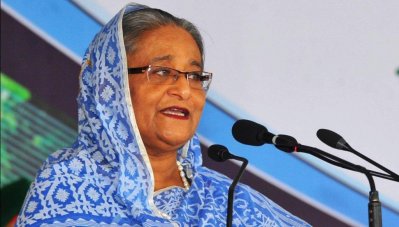 কক্সবাজার-টেকনাফ মেরিন ড্রাইভের উদ্বোধনী অনুষ্ঠানে বক্তব্য রাখছেন প্রধানমন্ত্রী (ছবি- ফোকাস বাংলা)