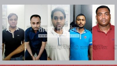 বনানীতে দুই তরুণী ধর্ষণ মামলার পাঁচ আসামি (বাঁ থেকে) সাফাত, নাঈম, সাদমান, বিল্লাল ও রহমত