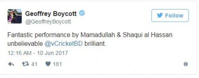 টুইটারে সাবেক ক্রিকেটারদের বাংলাদেশ বন্দনা