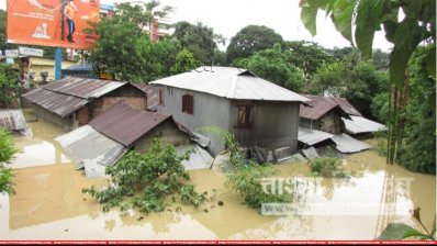 বান্দরবানে টানা বৃষ্টিতে নিম্নাঞ্চল প্লাবিত