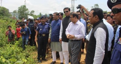 রাঙামাটিতে ক্ষতিগ্রস্ত এলাকা পরিদর্শনে সেতুমন্ত্রী 