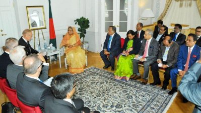 প্রধানমন্ত্রীর সঙ্গে সৌজন্য সাক্ষাতে সুইডেন এবিবি&rsquo;র সিইও জন সোডারস্টর্ম (ছবি- ফোকাস বাংলা) 