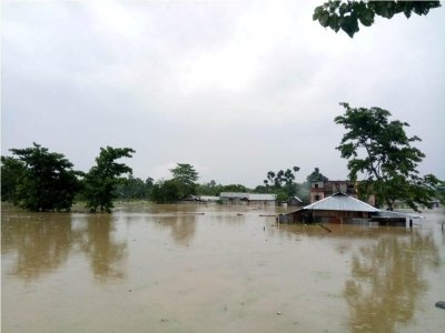 কয়েক ঘণ্টার বৃষ্টিতে খাগড়াছড়ির নিম্নাঞ্চল প্লাবিত
