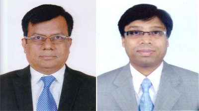 (বাঁ থেকে) মো. নাজমুল ইসলাম ও মো. গোলাম সারোয়ার