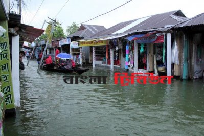 সিলেটের বন্যা পরিস্থিতি (ছবি-সিলেট প্রতিনিধি)