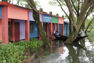 মৌলভীবাজারের বন্যা পরিস্থিতি (ছবি- মৌলভীবাজার প্রতিনিধি)