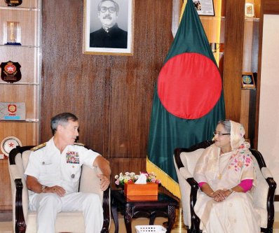 যুক্তরাষ্ট্রের প্যাসিফিক কমান্ডের কমান্ডার অ্যাডমিরাল হ্যারির সঙ্গে প্রধানমন্ত্রীর বৈঠক