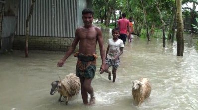 গাইবান্ধায় বন্যা (ছবি: গাইবান্ধা প্রতিনিধি)