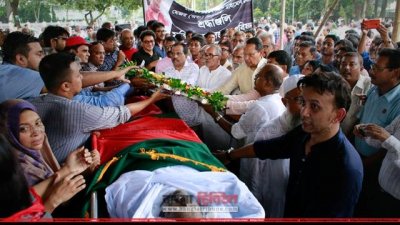 শেষ শ্রদ্ধায় চিরবিদায় নিলেন বীর মুক্তিযোদ্ধা মেজর জিয়াউদ্দিন, ছবি- নাসিরুল ইসলাম