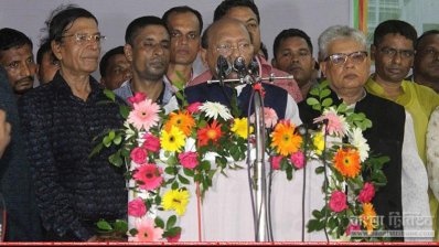 ভোলায় এক সুধী সমাবেশে তোফায়েল আহমেদ (ছবি- প্রতিনিধি)