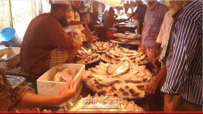 বাগেরহাটের বাজারে ইলিশ। ছবি- প্রতিনিধি