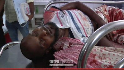 আহত বিএনপি কর্মী ইনসান (ছবি- প্রতিনিধি)