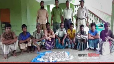 বিষ দিয়ে মাছ ধরতে গিয়ে আটক জেলেরা