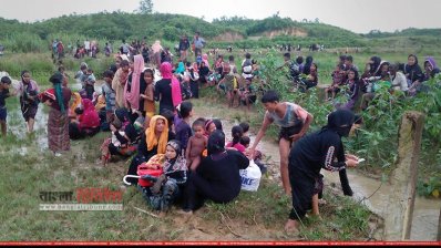 নো-ম্যানস ল্যান্ডে রোহিঙ্গা জীবন (ছবি: প্রতিনিধি)
