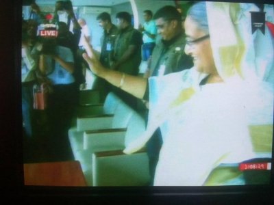 জয়ের পর উচ্ছ্বসিত প্রধানমন্ত্রী শেখ হাসিনা