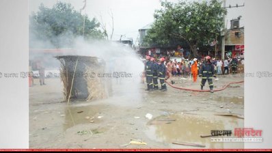 কড়াইল বস্তিতে আগুন নেভানোর মহড়া