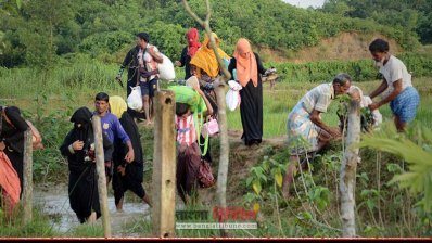 সীমান্তে বাংলাদেশে প্রবেশের চেষ্টা করছে রোহিঙ্গারা (ফাইল- ছবি)