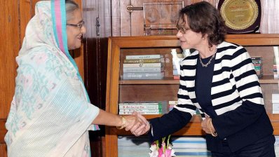 প্রধানমন্ত্রীর সঙ্গে বিদায়ী সাক্ষাতে ফ্রান্সের রাষ্টদূত (ছবি ফোকাস বাংলা)