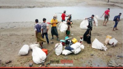 সন্ধ্যা নামতেই শাহপরীর দ্বীপে এসে ভিড় করছে রোহিঙ্গারা 