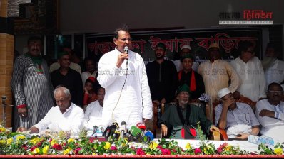 মানিকগঞ্জে তথ্যমন্ত্রী হাসানুল হক ইনু (ছবি: প্রতিনিধি)