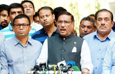 সংবাদ সম্মেলনে কথা বলছেন ওবায়দুল কাদের, ছবি: ফোকাস বাংলা