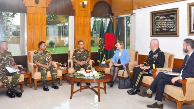 সেনাপ্রধানের সঙ্গে জাতিসংঘ প্রতিনিধিদলের সাক্ষাৎ (ছবি-আইএসপিআর)