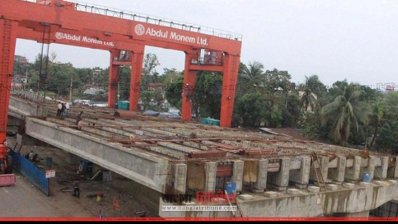 ফ্লাইওভারের নির্মাণ কাজ চলছে