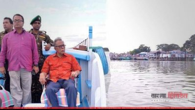 কিশোরগঞ্জের হাওর এলাকা পরিদর্শন করছেন রাষ্ট্রপ্রতি