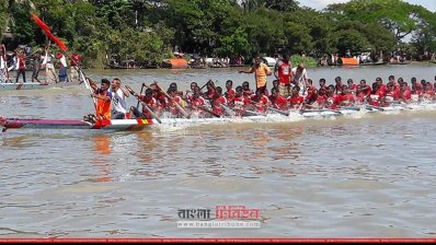 সুনামগঞ্জের দিরাইয়ের কালনী নদীতে সিলেট বিভাগের বৃহত্তম নৌকাবাইচ