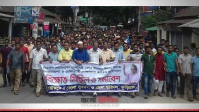 যুবদল ও ছাত্রদলের বিক্ষোভ মিছিল