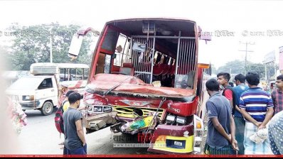 শিবপুরে বাস-লেগুনা সংঘর্ঘ