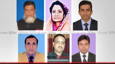গাইবান্ধা-৫ আসনের মনোনয়নপ্রত্যাশী (ওপরে বাঁ থেকে) অ্যাডভোকেট ফজলে রাব্বী মিয়া, রওশন এরশাদ, মাহমুদ হাসান রিপন, (নিচে বাঁ থেকে) গোলাম শহীদ রঞ্জু, রাহিদুল ইসলাম রাহী, নাজেমুল ইসলাম নয়ন